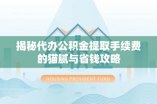 易县揭秘代办公积金提取手续费的猫腻与省钱攻略